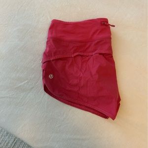 Lululemon bright pink speed up shorts